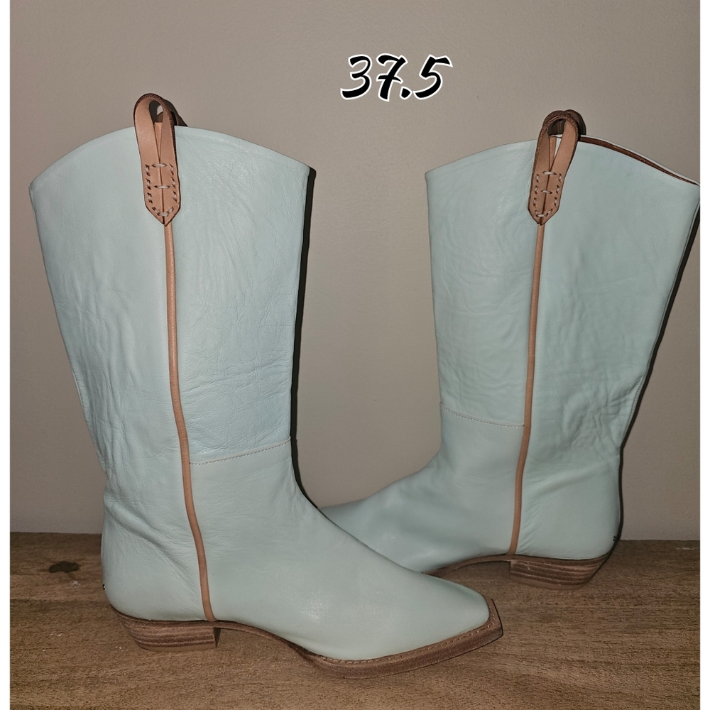 Free People WE THE FREE Montage Tall Boots Cactus Milk Leather - Picture 10 of 16